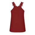 thumbnail image 5 of Usmixi Summer Tank Tops Solid V-Neck Sleeveless T Shirts for Women Elegant Lace Patchwork Lightweight Tunic Vest Blouses Red xxl, 5 of 5