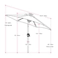 thumbnail image 2 of CorLiving Pegasus 9ft Round Tilting Striped Patio Umbrella with Solar Powered LED Lights and Powder-Coated Steel Frame, Black/White, 2 of 7