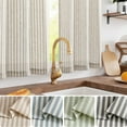 thumbnail image 3 of Curtainking Rayé Cuisine Rideau Lin Café Rideaux Semi-Transparent Rustique Ferme Niveau Rideaux 36 Pouces Tige Poche 2 Panneaux Gris, 3 of 6