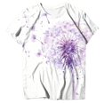 thumbnail image 7 of vigerkar Dandelion Graphic Floral T-Shirt Women Casual Summer Boho Tops Holiday Wildflowers Tee Shirts (Purple, L), 7 of 7