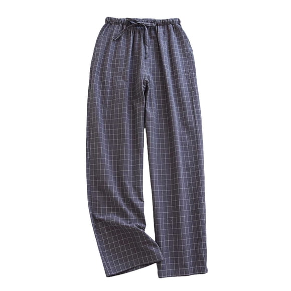 Amzcrzy Pantalon de Pyjama pour Homme Tendance Ample à Carreaux Bas de Pyjama pour Homme Décontracté Confortable Taille Élastique Vêtement de Nuit pour Homme Pantalon de Pyjama à Cordon pour Homme P