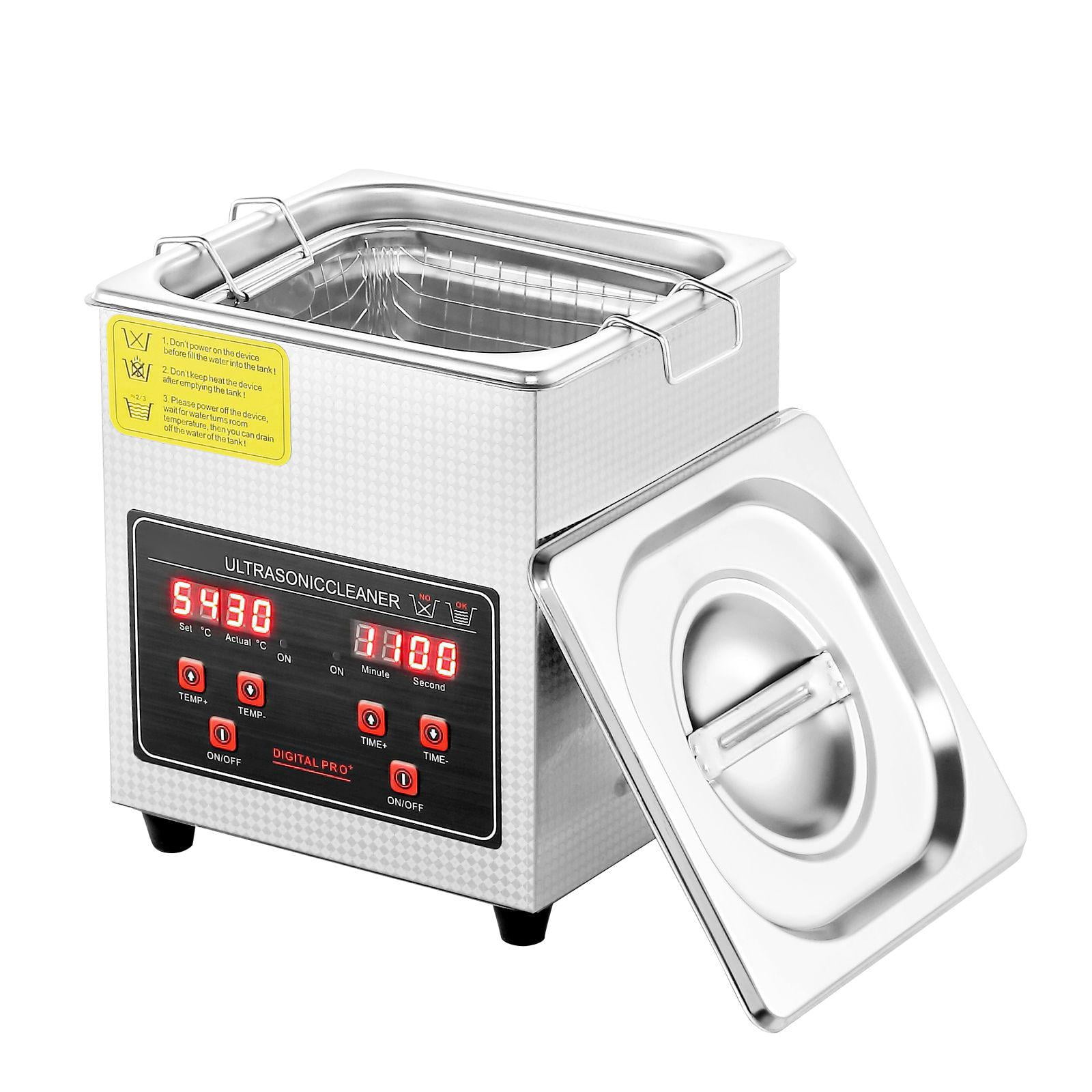 Ultrasonic Cleaner 2L Digital Timer Heater Professional Jewelry Cleaner Stainless Steel Heated Cleaning Machine for Glasses Watch Rings Small Parts Circuit Board