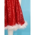 thumbnail image 6 of iiniim Girl Christmas Outfits Sequined Mrs. Santa Claus Dress with Stripes Cardigan Xmas Party Suit Red 14, 6 of 7