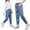 a-Blue535165, variant on FINALGANG Girls' Pants Kids Casual Washed Loose Fit Denim Pants Elastic Waisted Tapered Leg Jeans With Pockets For Casual Daily Street Wear Fashionable Bottoms