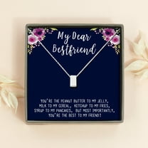 Anavia Best Friend Necklace, Friendship Jewelry, Best Friend Gifts, Gift for Friend, Birthday Gift, Christmas Gift for Her, Cube Pendant Necklace with Wish Card -[Silver Charm]