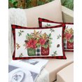 thumbnail image 6 of Seasonal Poinsettia Throw Pillow Cover,Red Plaid Christmas Berry Pine Cone Rectangle Decorative Pillow Case Protector Soft Cushion Cover Lumbar Pillowcase for Couch Sofa Bedroom Car Decor 24x36 Inch, 6 of 8