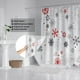 thumbnail image 4 of Cortinas de ducha navideñas para baño, copos de nieve grandes y pequeños, tela de poliéster impermeable, rojo y gris, con ganchos para decoración de baño en el hogar de invierno JM, 4 of 4