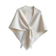 thumbnail image 3 of Chal para mujer, acogedor, regalo, suave, para uso diario, con bucle, bufanda triangular de punto Blanco, 3 of 9