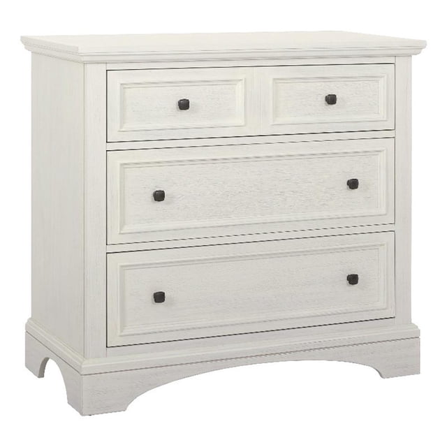 Scranton & Co 3-Drawer Farmhouse Chest in Rustic White Engineered Wood