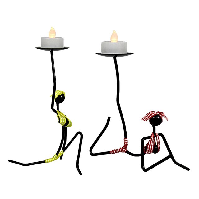 2x Candelabro De Metal Bikini Chica Estatua Sala De Estar De Comedor Decoración Macarena Portavelas Chica Bikini
