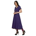 thumbnail image 2 of Moomaya Long Cotton Printed Short Sleeve Front Slit Tunic Dresses For Women, 2 of 6