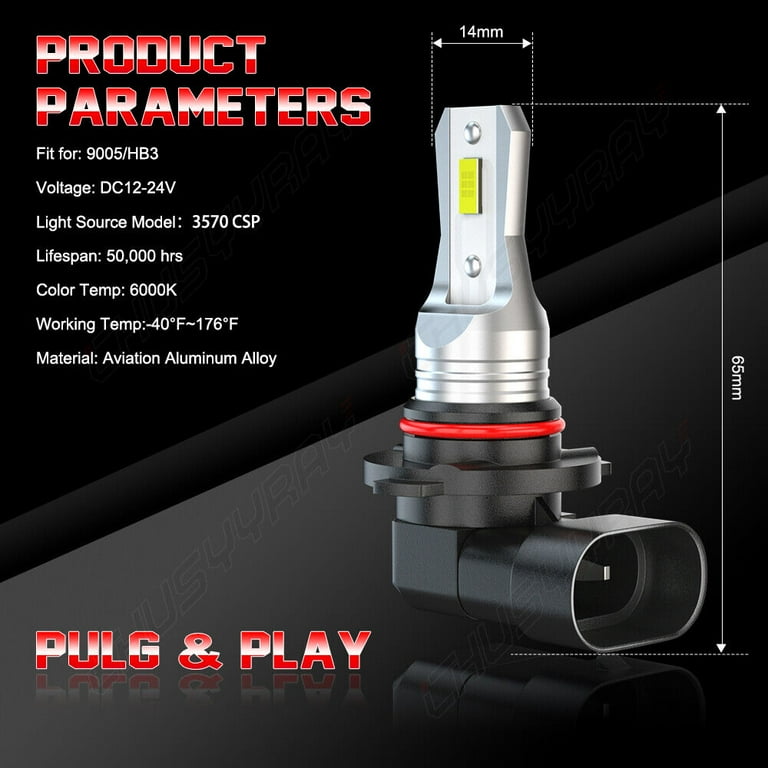 For 2006-2009 Dodge Charger LED Headlight + Fog Light Bulbs Combo  9005+9006+9145 - Walmart.com