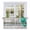 White, variant on Teal Floral Tier Curtains, Farmhouse Green White Blue Wooden Light Filtering Kitchen Curtains, 2Pcs Rod Pocket Half Window Treatments Panels for Sink Cafe Cabinet Camper 27.5x24 Inches