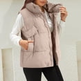 thumbnail image 6 of Durtebeua Puffy Vests For Women Long Casual V Neck Button Down Blazer Waistcoat Jackets, 6 of 6