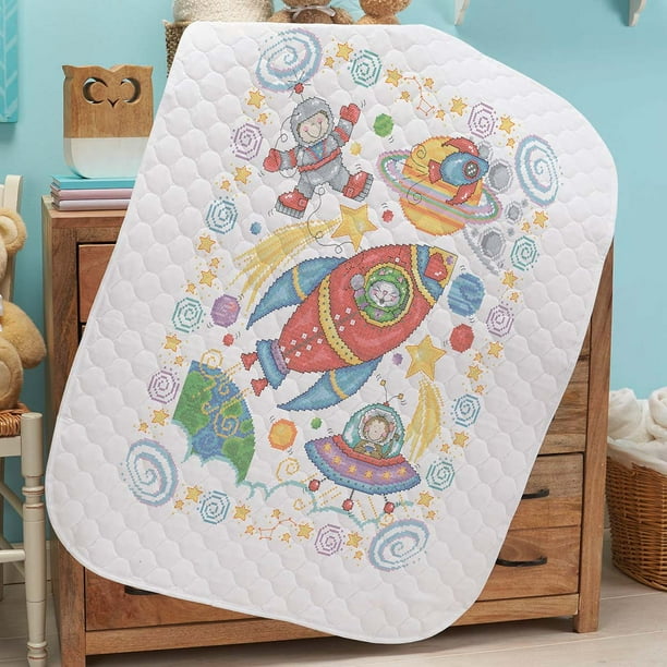 Herrschners® PreQuilted Out of This World Baby Quilt Stamped Cross