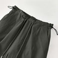 thumbnail image 6 of Brglopf Parachute Pants for Women Y2K Baggy Cargo Pants Drawstring Jogger Trousers Low Rise Wide Leg Sweatpants with Pockets Army Green XL, 6 of 6