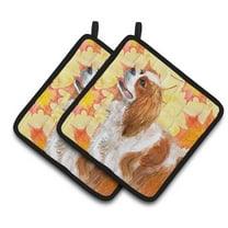 Caroline's Treasures Cavalier Spaniel Fall Pair of Pot Holders