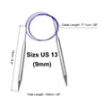 thumbnail image 2 of Uxcell Size US 13 Knitting Needles Circular Needle 40 inch Round Metal Stainless Steel Needle for Handmade Projects DIY Knit Blankets, 2 of 5