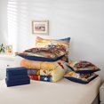 thumbnail image 6 of Manfei Vintage Truck 7pcs Queen Bedding,American Flag Bedding Comforter Set Queen,Red Blue,Navy Blue Reversible, 6 of 7