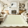 thumbnail image 4 of 2x6 Runner Rug Scalloped Kitchen Runner Rug Non Slip Washable Entryway Runners Modern Bordered Foldable Thin Accent Carpet Low Pile Soft Nursery Rugs, 4 of 13
