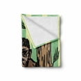 thumbnail image 2 of Bigfoot Soft Flannel Fleece Throw Blanket, Sketch of Mysterious Yeti Holding a Tree Trunk on Striped Background Print, Cozy Plush for Indoor and Outdoor Use, 60" x 80", Multicolor, by Ambesonne, 2 of 6