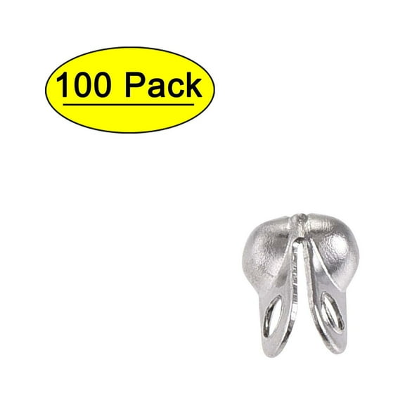 Uxcell 0.09" Clamshell Ball Chain Connector 304 Stainless Steel Silver Tone 100pcs