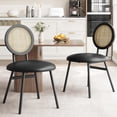 thumbnail image 1 of QinaQin Juego de 2 sillas para comedor con asiento acolchado grueso y patas metálicas, diseño moderno negro y compacto, ideal para cocina, sala o espacios pequeños, 1 of 7