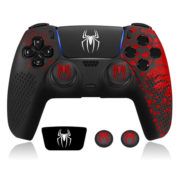 Funda protectora antideslizante de silicona para mando con agarre para el pulgar, adhesivos para el panel táctil y accesorios compatibles con PS5