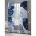 thumbnail image 4 of Abstract Mottled Theme Sheer Curtains for Living Room Bedroom, Light-filtering Sheer Curtain, Blue White Stitching Rod Pocket Voile Window Treatment Drapes, 52’’Wx108’’L, 2 Panels Set, 4 of 7