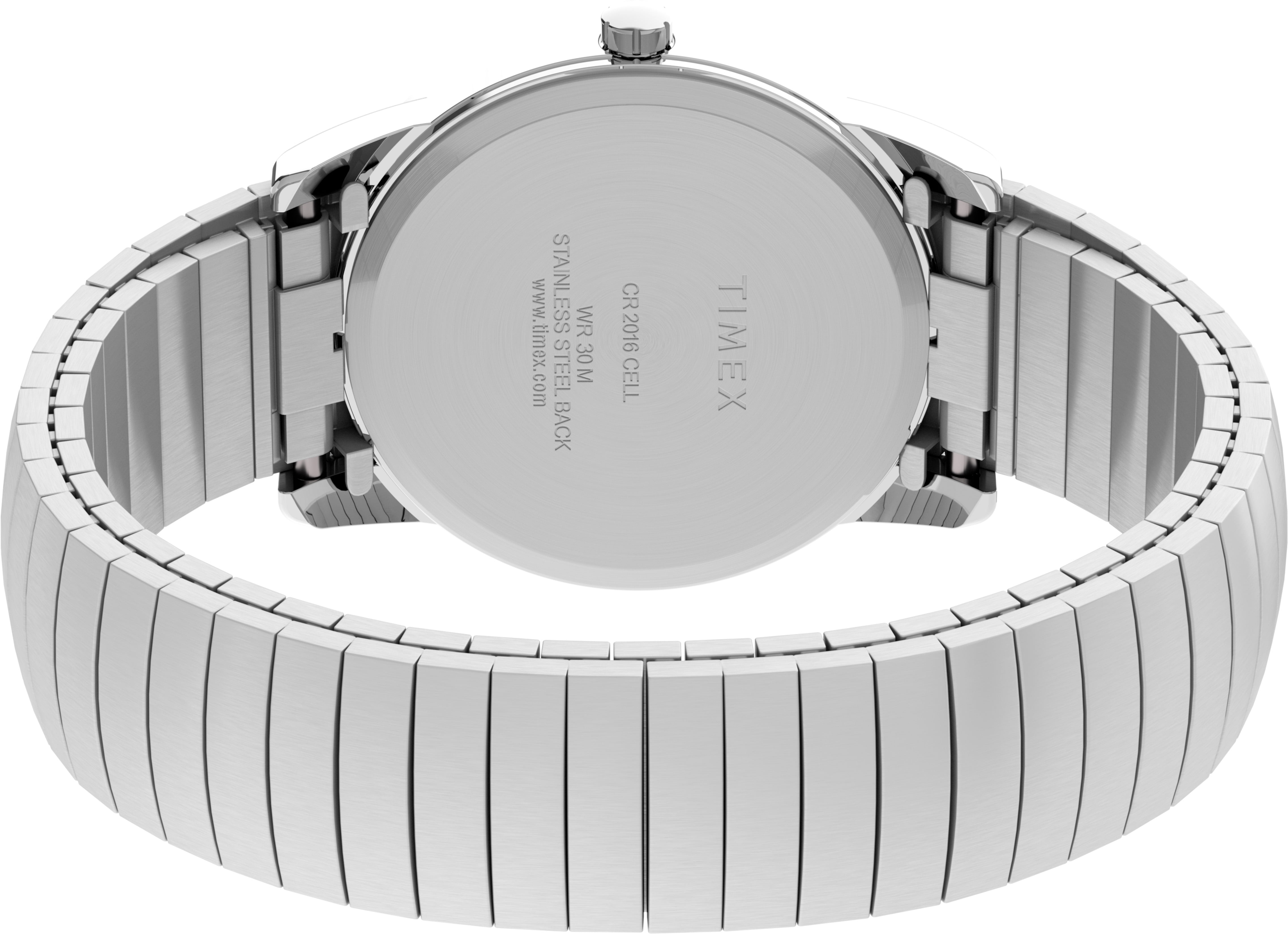 Timex Men's Silver-tone Expansion Band Wristwatch, Silver and Black