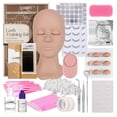 thumbnail image 1 of LASHVIEW Lash Kit for Beginners 338pcs Lash Extension Kit Professional Mannequin Head With 7 Pairs Replaced Eyelids Silicone Training Set Include Mini Fan Dryer Makeup Natural Skin Color, 1 of 7