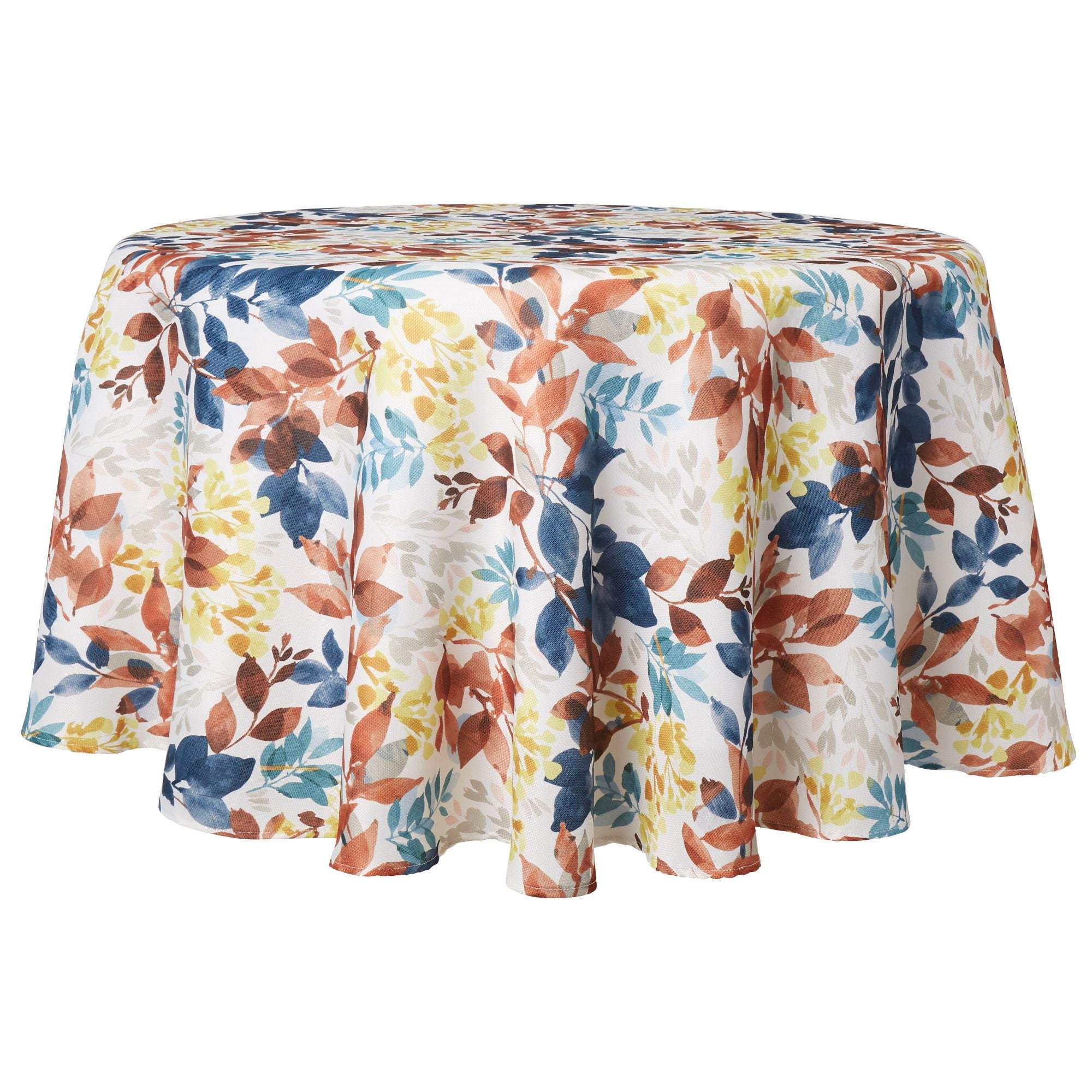 Mainstays Blooming Fabric Tablecloth, 70" Round, Multicolor, Available