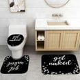 thumbnail image 5 of 4PCS Hello Gorgeous Shower Curtain Set, Hot Pink High Heels Lipstick Makeup Fashion Girls Women Bathroom Decor, Waterproof Fabric Black Shower Curtain, Non-Slip Bath Mat Toilet Rug, Hot Pink, 5 of 7