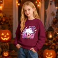 thumbnail image 5 of Likimi Toddler Child Girls Halloween Sweatshirts Hallowmas Ghost Print Crew Neck Sweatshirt For Girls Long Sleeve Autumn Winter Fashion Pullover Size 12-24 Months, 5 of 6