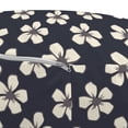 thumbnail image 3 of Floral Pouf Cover with Zipper, Cherry Flowers on Dark Blue Toned Background Blooming Spring Nature, Soft Decorative Fabric Unstuffed Case, 30" W X 17.3" L, Dark Blue Grey Ivory, by Ambesonne, 3 of 5