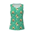 thumbnail image 4 of Fotbe Bulldog Puppy Flower Womens Loose Fit Casual Flowy Slim-Fit Tank Tops Athletic Round Neck Trendy Sleeveless Summer Tops for Gym and Yoga-XX-Large, 4 of 9