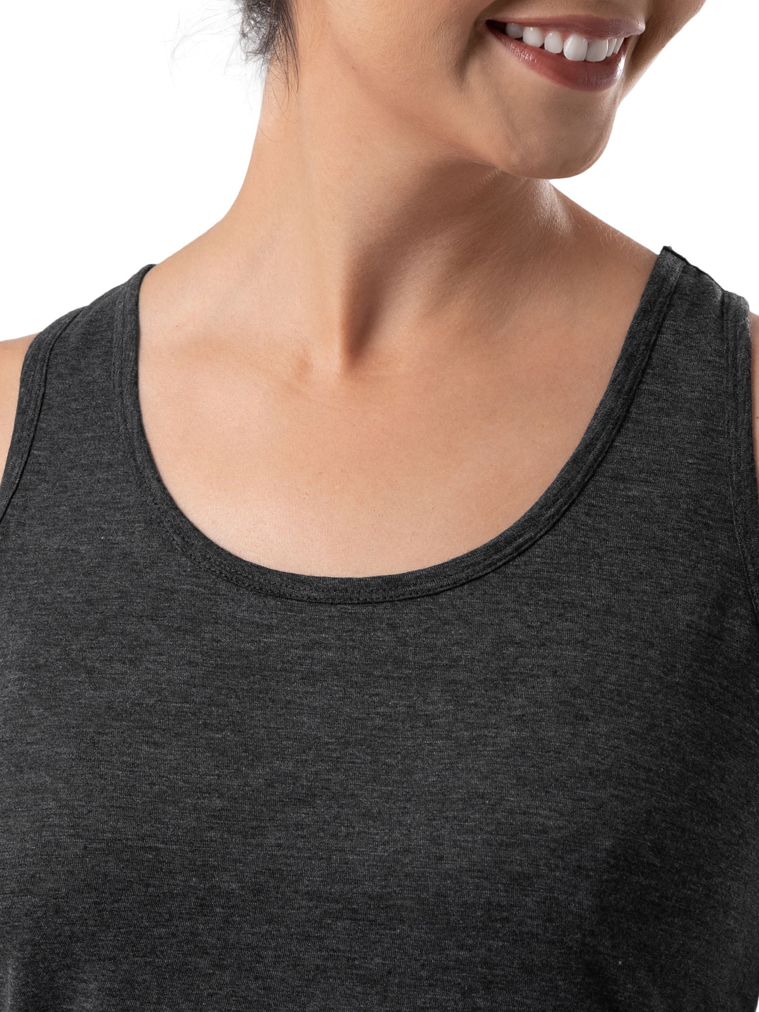 Time and Tru Women's Slub T-Shirts and Tank Top, 3-Pack