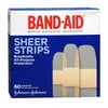 Band Aid Brand Adhesive Bandages Sheer Strips, Assorted Sizes, 60 Ct