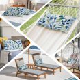 thumbnail image 5 of Navy Blue Leaves Throw Pillow Cover, Pillowcase Protectors with Zipper, Breathable Decorative Lumbar Pillow Case Cover, Green Summer Botanical Pillow Shams for Couch Sofa 12x20Inch, 5 of 8