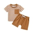 thumbnail image 6 of Delliss Toddler Baby Clothes Short Sleeve T-Shirt Top Casual Shorts Set Summer Outfit, 6 of 7
