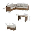 thumbnail image 3 of Better Homes & Gardens Brookbury 4-Piece Outdoor Wicker Patio Sectional Dining Set, Beige Cushions, 3 of 9