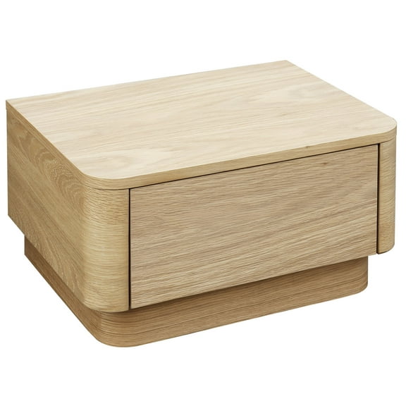Moe's Home Collection Round Off 1-Drawer Bedroom Nightstand in Oak
