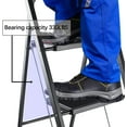 thumbnail image 3 of [US IN STOCK] Step Ladder 4 Step Ladder with Handrails Heavy Duty Steel Sturdy Wide Pedal Lightweight Anti-Slip Portable & Collapsible Stool Folding Ladder Kitchen Step Stool - 350 lbs, 3 of 9