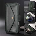 thumbnail image 2 of For Samsung Galaxy S24 5G / Galaxy S25 5G Vintage Leather Wallet Case For Women Men Multi-Card Slots Hidden Button Pocket Detachable Shoulder Strap ,Shockproof Phone Case,Green, 2 of 10