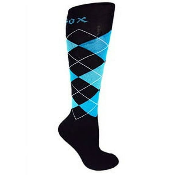 MOXY Socks Knee-High Cobalt Blue Argyle WOD Socks