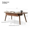 thumbnail image 7 of Coffee Table with Storage Drawer, Solid Oak Wood Center table Natural Wood Side Table for Small Space, Home, Living Room, 47"Lx22"Wx16.5"H, 7 of 7