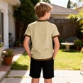 thumbnail image 7 of CYRBOKO Boys T-shirts, Pullover Cotton Short Sleeve Casual Summer Tops Beige Size 9-10 T, 7 of 7
