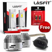 Lasfit H8 H9 H11 LED Headlight Bulbs 60w 6000LM 6000k High/Low Beam Fog light Bulbs (Free 194 LED Bulbs) | 4 Bulbs