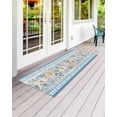 thumbnail image 2 of Blue Coastal Front Door Mat Eucalyptus Leaves Starfish Shells Retro Summer Welcome Doormat Indoor Outdoor Entrance Floor Mat Non-Slip Washable Runner Rug for Front Porch Decor 18x47 Inch, 2 of 6