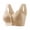 Khaki, variant on Yesbay Women Bra Seamless Elastic Shoulder Strap Wireless Front Button Closure Good Breathability Push-up Sport Yoga Lady Bra